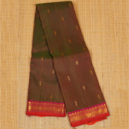 Green with Pink Shot Kanchipuram Silk Saree