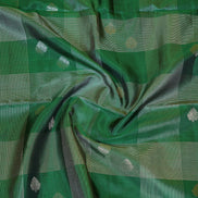 Dark Green Borderless Pure Soft Silk Saree with Rani Pink Pallu