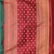 Dark Green Pure Lightweight Kanchipuram Silk Saree with Maroon Borders