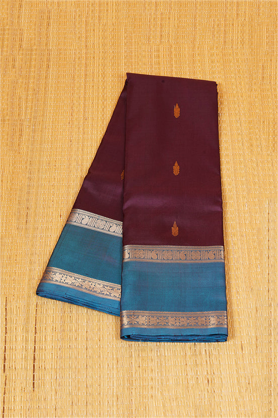 Deep Purple Vintage Kanchipuram Silk Saree