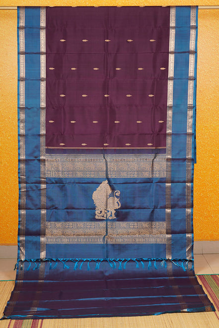 Deep Purple Colour Vintage Kanchipuram Silk Saree