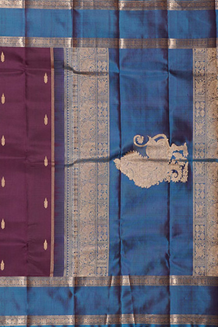 Deep Purple Colour Vintage Kanchipuram Silk Saree