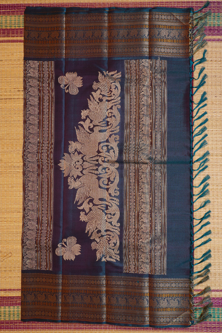 Kumkm Maroon Vintage Kanchipuram Silk Saree