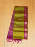 Leaf Green Pure Soft Silk Saree with Magenta Borders