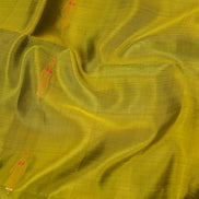 Leaf Green Pure Soft Silk Saree with Magenta Borders