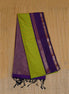 Lime Green and Yellow Checked Kanchipuram Semi Soft Silk Saree