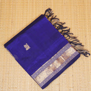 MS Blue Monotone Vintage SilkCotton Saree