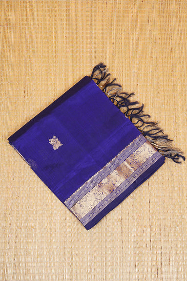 MS Blue Monotone Vintage SilkCotton Saree