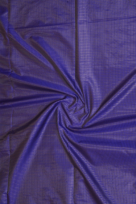 Royal Blue Kanchipuram Semi Soft Silk Saree with Ganga Jamuna Borders