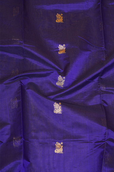 MS Blue Monotone Vintage SilkCotton Saree