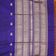 MS Blue Monotone Vintage SilkCotton Saree