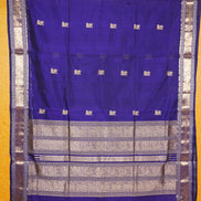 MS Blue Monotone Vintage SilkCotton Saree