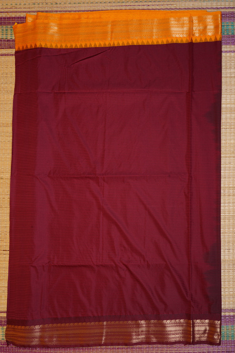 Royal Blue Kanchipuram Semi Soft Silk Saree with Ganga Jamuna Borders