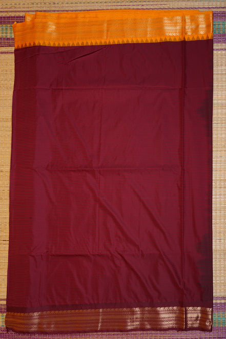 Royal Blue Kanchipuram Semi Soft Silk Saree with Ganga Jamuna Borders