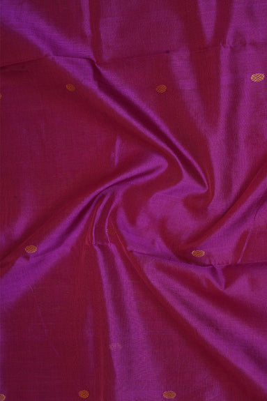 Deep Magenta Silkcotton Saree Dark Green Borders
