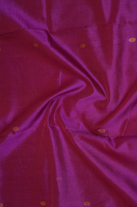 Deep Magenta Silkcotton Saree Dark Green Borders