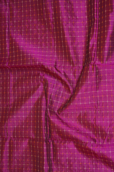 Magenta Vintage Silkcotton Saree with Peacock Green Borders