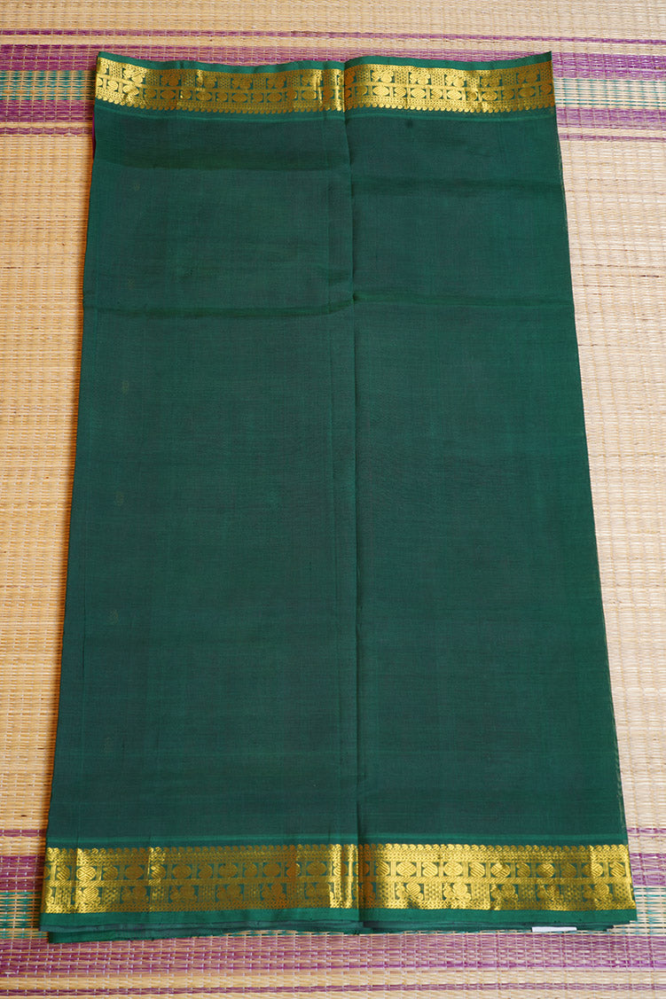 Deep Magenta Silkcotton Saree Dark Green Borders