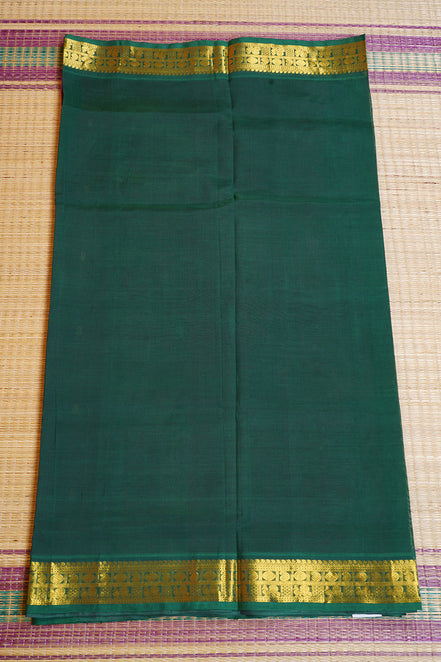 Deep Magenta Silkcotton Saree Dark Green Borders