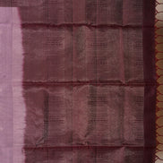 Dusty Pink Pure Soft Silk Saree with Coffee Brown Border