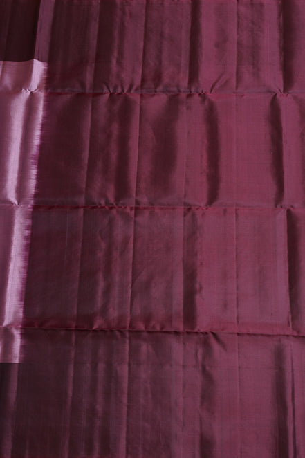 Dusty Pink Pure Soft Silk Saree with Coffee Brown Border