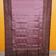Dusty Pink Pure Soft Silk Saree with Coffee Brown Border