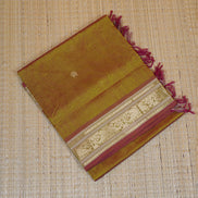 Mehindi Green Monotone Vintage Silk Cotton Saree