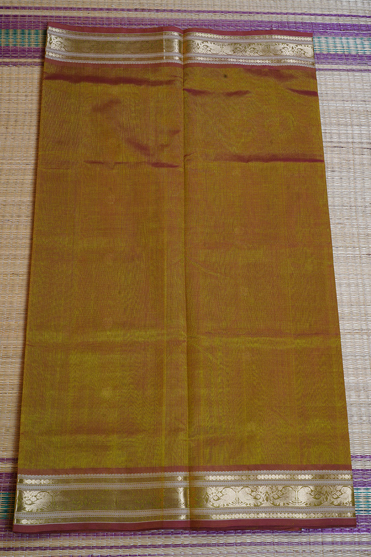 Mehindi Green Monotone Vintage Silk Cotton Saree