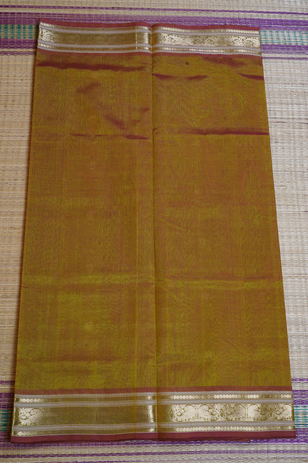 Mehindi Green Monotone Vintage Silk Cotton Saree