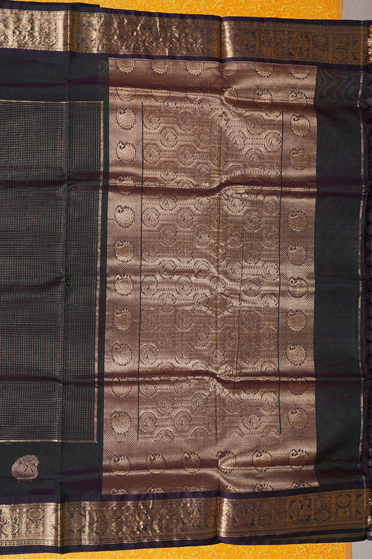 Mercerized Green Monotone Vintage Silkcotton Saree