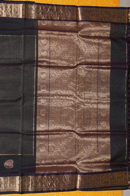 Mercerized Green Monotone Vintage Silkcotton Saree