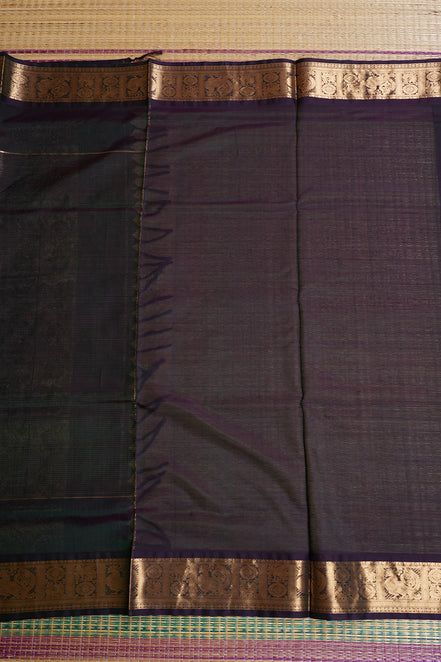 Mercerized Green Monotone Vintage Silkcotton Saree