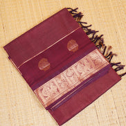 Mercerized Maroon Monotone Vintage Silkcotton Saree