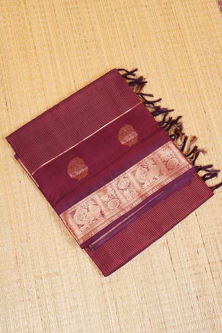 Mercerized Maroon Monotone Vintage Silkcotton Saree