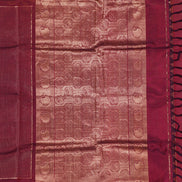 Mercerized Maroon Monotone Vintage Silkcotton Saree