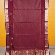 Mercerized Maroon Monotone Vintage Silkcotton Saree