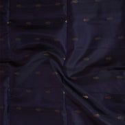Midnight blue Pure Soft Silk saree with Wine Border