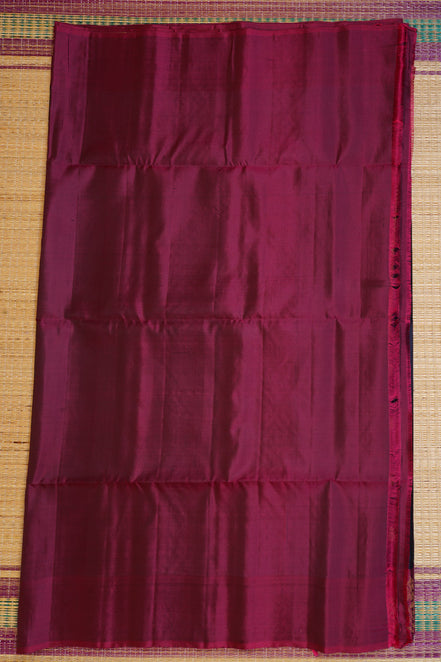 Midnight blue Pure Soft Silk saree with Wine Border