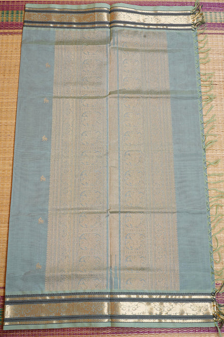 Mint Green Montone Vintage Silk Cotton Saree