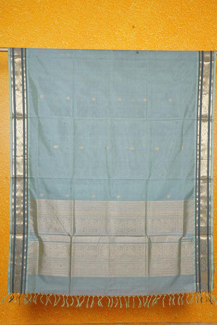 Mint Green Montone Vintage Silk Cotton Saree