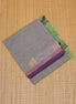 Mint Green with Pink Shot Vintage Silkcotton Saree with Purple Selvedge