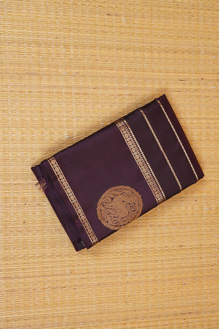 Monotone Jamun Colour Vintage Kanchipuram Silk Saree