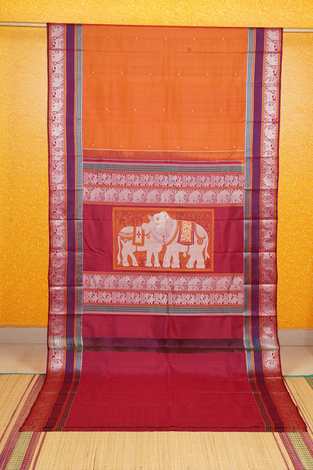 Mustard Colour Vintage Kanchipuram Silk Saree