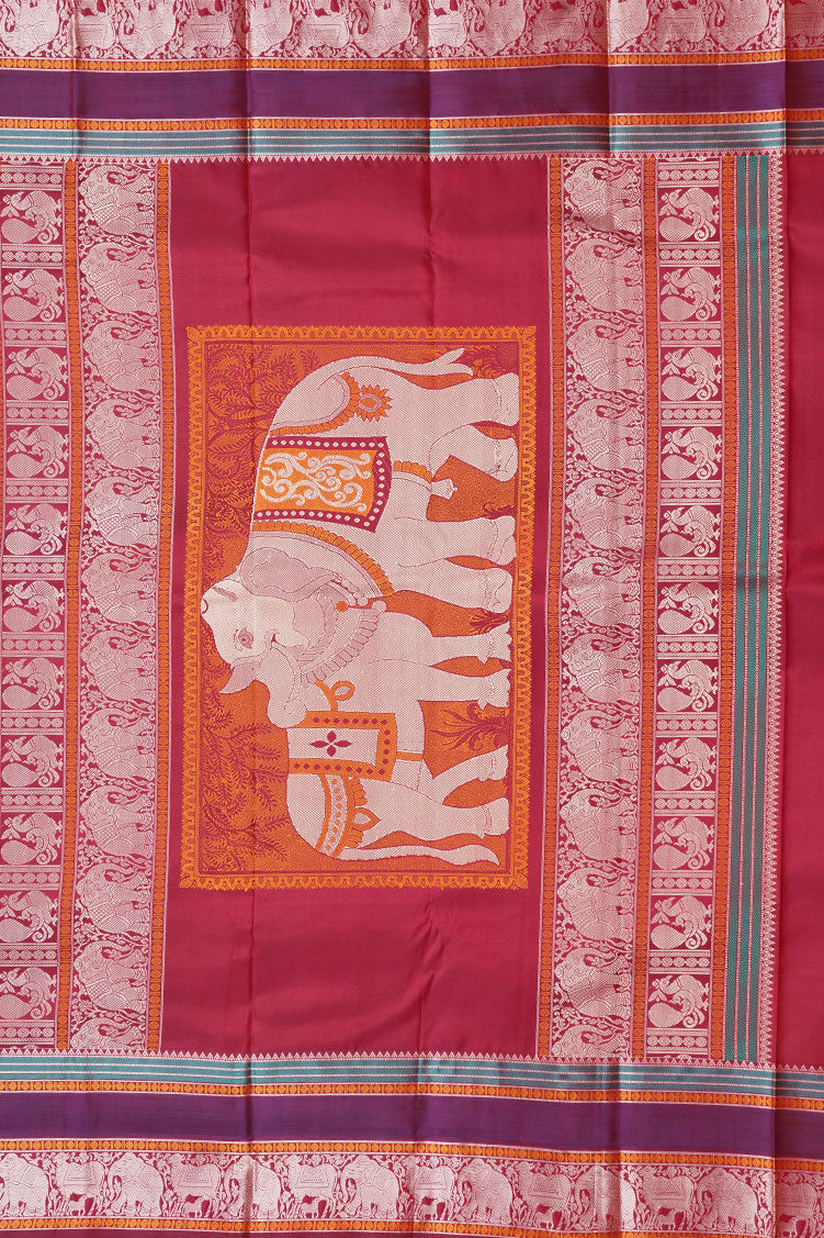 Mustard Colour Vintage Kanchipuram Silk Saree