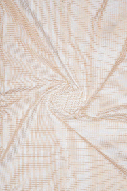 Off White Kanchipuram Semi Soft Silk Saree with Ganga Jamuna Border