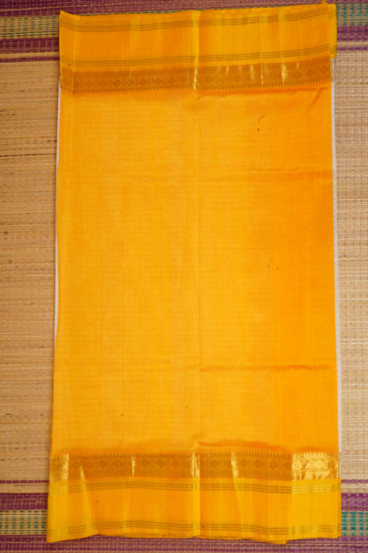 Off White Silkcotton Saree With Yellow Pure Silk Borders
