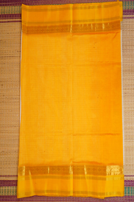 Off White Silkcotton Saree With Yellow Pure Silk Borders
