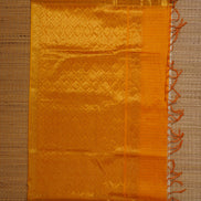 Off White Silkcotton Saree With Yellow Pure Silk Borders