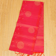 Orange–Pink Shot Monotone Pure Soft Silk Saree