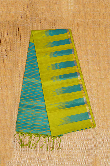 Parrot Green Pure Soft Silk Saree